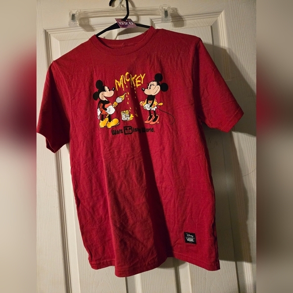 Vans Other - NEW Disney Vans Shirt Kids L 50th Anniversary Mickey Minnie Mouse Red Paint